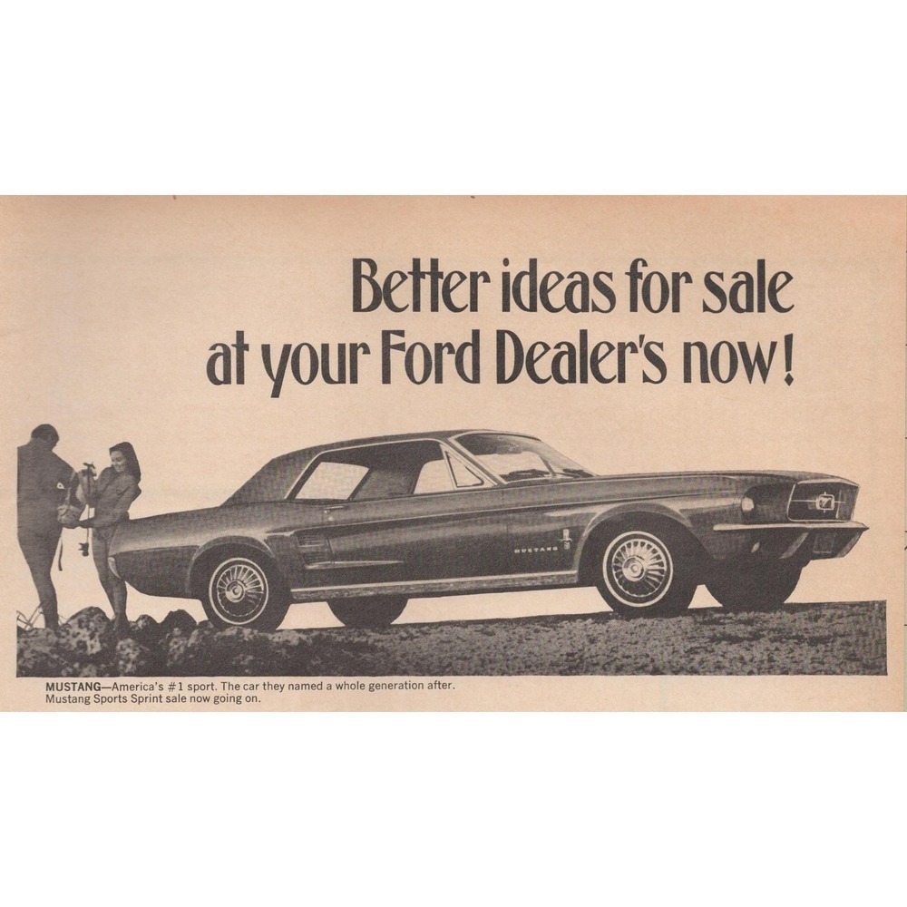 1967 Ford Mustang vintage print ad hardtop Fairlane Thunderbird Ford Dealers